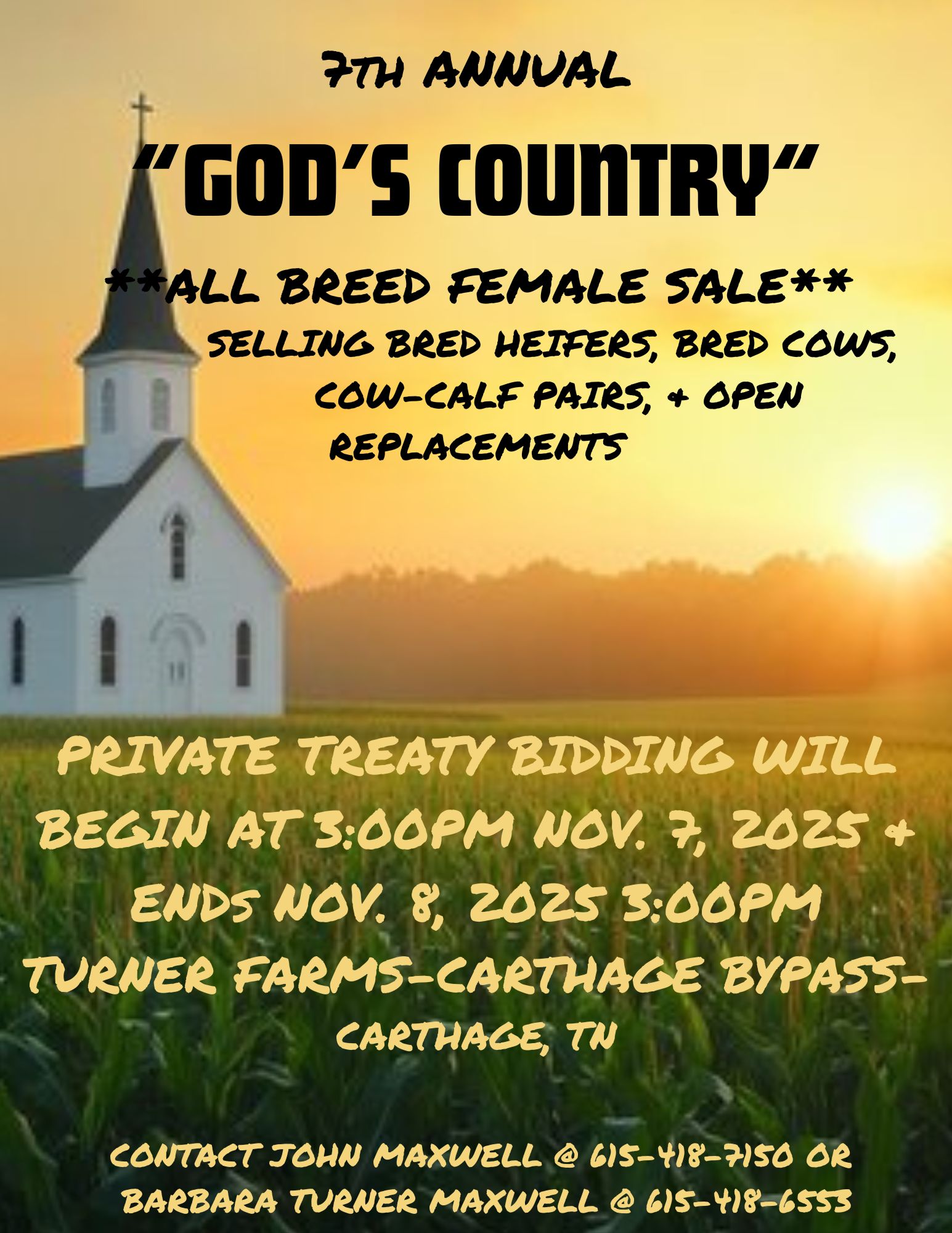 7th Annual God's Country All Female Sale